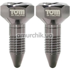Затискачі для сосків Tom of Finland Bro's Pins Magnetic Nipple Clamps, срібні - Фото №1