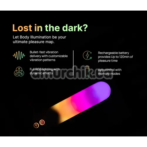 Клиторальный вибратор с подсветкой Illumination The Bullet, белый
