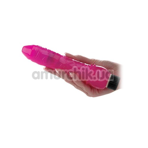 Вибратор Slick & Slim Veined Jelly Vibrator, розовый