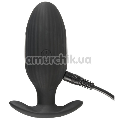 Анальна пробка з вібрацією і електростимуляцією XouXou Vibrating E-Stim Butt Plug, чорна