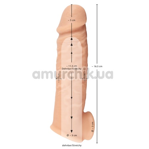 Насадка на пеніс Realistixxx Extension (збільшує на 5 см), тілесна