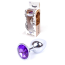 Анальная пробка с фиолетовым кристаллом Exclusivity Jewellery Silver Plug, серебряная - Фото №3