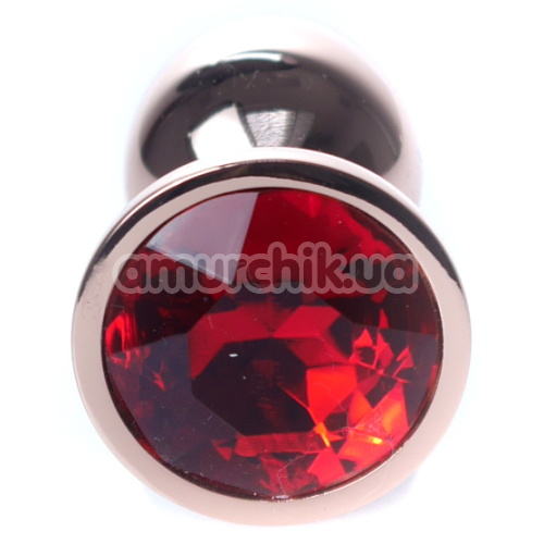 Анальная пробка с красным кристаллом Exclusivity Jewellery Red Gold Plug, золотая