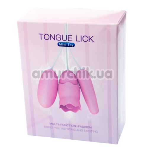 Анально-вагінально-кліторальний вібратор Tongue Lick Mimi Toy EG-009A3, рожевий