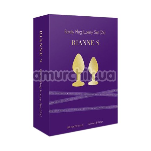 Набір з 2 анальних пробок Rianne S Booty Plug Luxury Set (2х), золотий