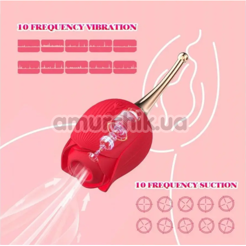 Симулятор орального сексу для жінок з вібрацією Boss Series Flirting Partner, червоний