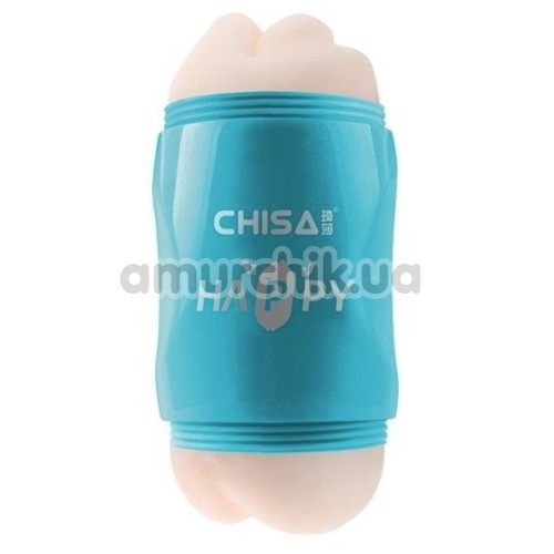 Мастурбатор Chisa Happy Cup Mouth & Ass Masturbator, голубой - Фото №1