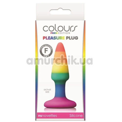 Анальная пробка Colours Pleasure Mini Plug Pride Edition, радужная