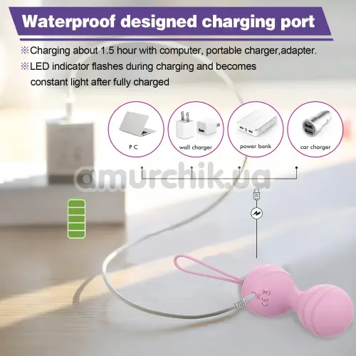 Набор вагинальных шариков с вибрацией Odeco Every Night Toys Beata, розовый