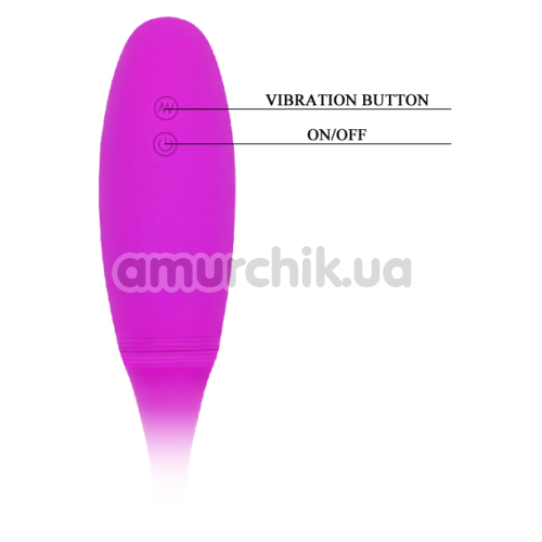 Двуконечный вибратор Pretty Love Snaky Vibe с ребрышками, фиолетовый