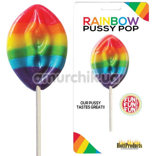 Цукерка в формі вагіни Rainbow Pussy Pop, мультикольорова