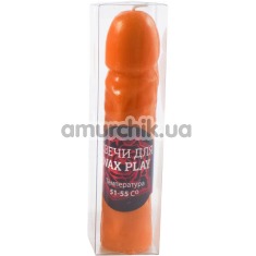 Свеча Slash в форме фаллоса Wax Play, оранжевая - Фото №1