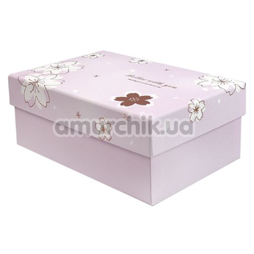 Подарочная коробка S с цветами, розовая