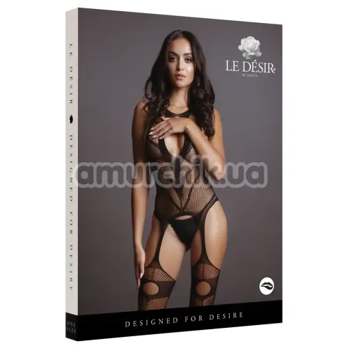Комбинезон Le Desir Amour High Neck Fishnet Bodystocking, черный