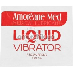 Лубрикант с эффектом вибрации Amoreane Med Liquid Vibrator Strawberry Fresa - клубника, 2 мл - Фото №1