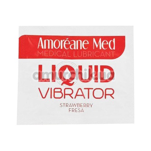 Лубрикант з ефектом вібрації Amoreane Med Liquid Vibrator Strawberry Fresa - полуниця, 2 мл