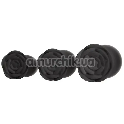 Анальная пробка Rose Shape Silicone Anal Plug Large, черная