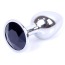 Анальная пробка с черным кристаллом Exclusivity Jewellery Silver Plug, серебряная - Фото №1