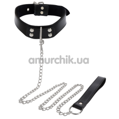 Нашийник з повідцем Taboom Elegant D-Ring Collar and Chain Leash, чорний - Фото №1