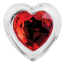 Анальная пробка с красным кристаллом Adam & Eve Red Heart Gem Glass Plug Small, прозрачная - Фото №2