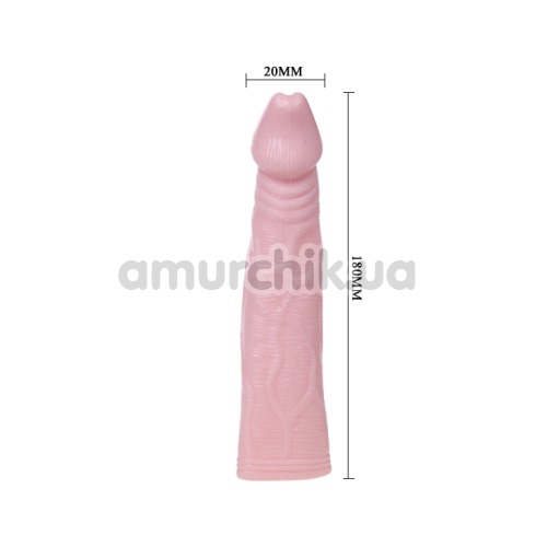 Насадка на пенис с вибрацией Extended Sleeve 026206-1, телесная