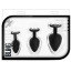 Набор анальных пробок с прозрачными кристаллами Luxe Bling Plugs Trainer Kit, черный - Фото №7