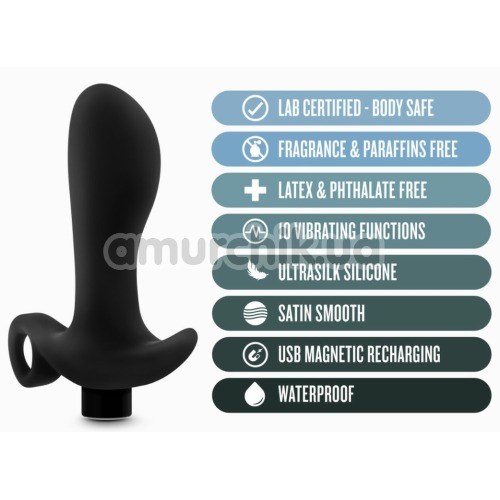 Вібростимулятор простати Anal Adventures Platinum Vibrating Prostate Massager 1, чорний