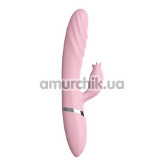 Вибратор с толчками и подогревом Tongue Extension Vibrating, розовый - Фото №1