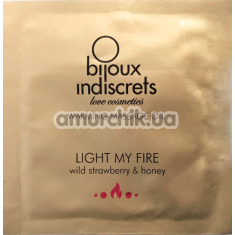 Масажна олія з зігріваючим ефектом Bijoux Indiscrets Light My Fire Wild Strawberry & Honey - суниця та мед, 3 мл - Фото №1