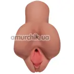 Искусственная вагина и анус PDX Plus Pick Your Pleasure Stroker, светло-коричневая - Фото №1