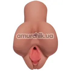 Искусственная вагина и анус PDX Plus Pick Your Pleasure Stroker, светло-коричневая - Фото №1