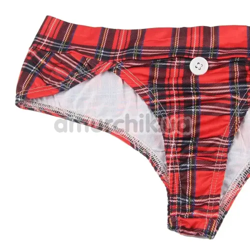 Костюм школярки Star Nigh Schoolgirl Set, червоно-білий: топ + трусики + краватка