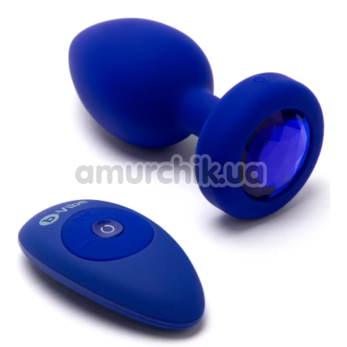 Анальна пробка з вібрацією B-Vibe Vibrating Jewel Plug L/XL, синя