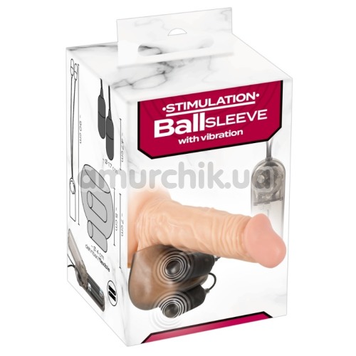 Насадка на мошонку с вибрацией Stimulation Ball Sleeve With Vibration, черная