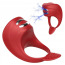 Виброкольцо для члена с электростимуляцией FoxShow Silicone Vibrating Ring With Electro Stim, красное - Фото №5