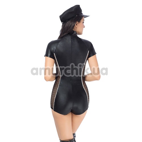 Костюм полицейской JSY Sexy Lingerie SO3694 черный: боди + фуражка + наручники