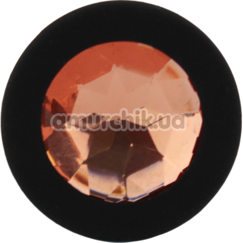 Анальная пробка с оранжевым кристаллом SWAROVSKI Zcz, черная
