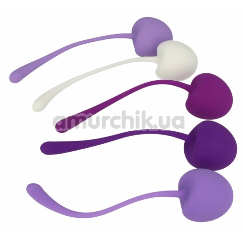 Набір вагінальних кульок Pleasure Balls & Eggs Cherry Kegel Exercisers, фіолетовий