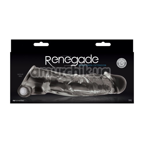 Насадка на пеніс з вібрацією Renegade Manaconda Extension, прозора