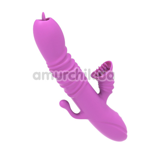 Анально-вагинально-клиторальный вибратор с подогревом и пульсацией Boss Series Ada, фиолетовый