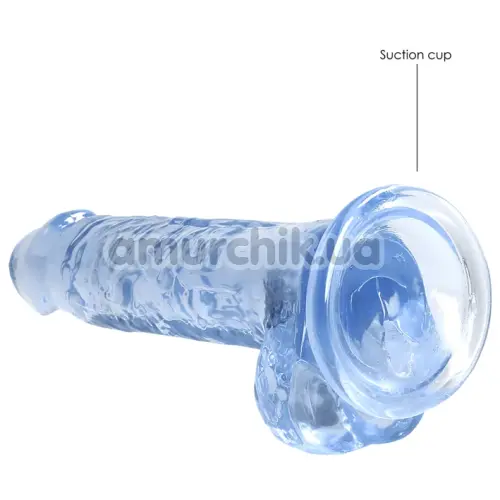 Фалоімітатор Realrock Crystal Clear Dildo Realistic 7, блакитний