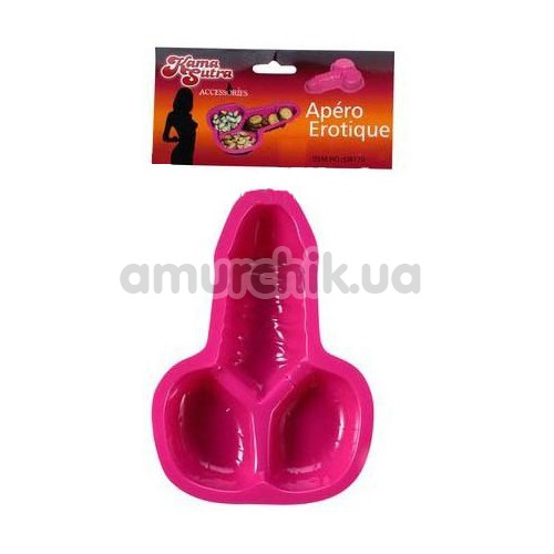 Тарелка в форме пениса Kama Sutra Accessories Apero Erotique, розовая - Фото №1