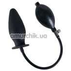 Анальный расширитель без присоски True Black Inflatable Anal Plug, черный - Фото №1