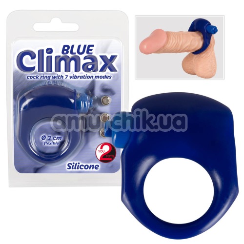Віброкільце Blue Climax Silicone, синє
