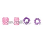 Набор эрекционных колец и насадок Inner Touch Ornament Sleeve Kit, 4шт - Фото №1