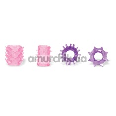 Набор эрекционных колец и насадок Inner Touch Ornament Sleeve Kit, 4шт - Фото №1