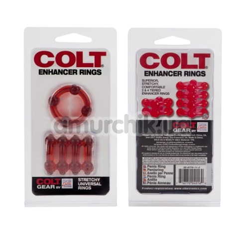 Набір ерекційних кілець Colt Enhancer Rings, червоний