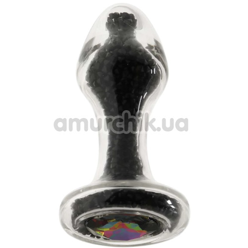 Анальная пробка Stardust Premium Glass Plug Glam, черная