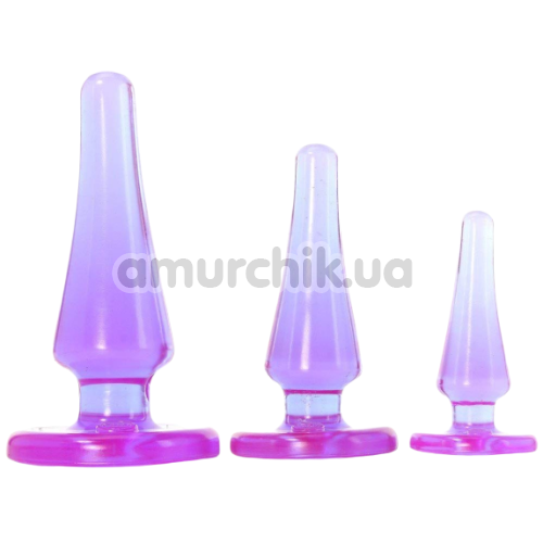 Набор анальных пробок Crystal Jellies Anal Initiation Kit, фиолетовый