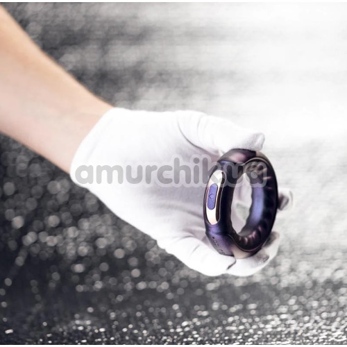 Виброкольцо для члена Hueman Saturn Vibrating Cock And Ball Ring, фиолетовое